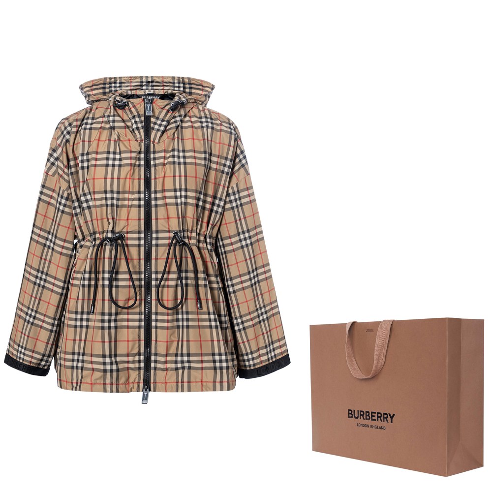 Burberry Classic Check Hoodie Jacket Khaki
