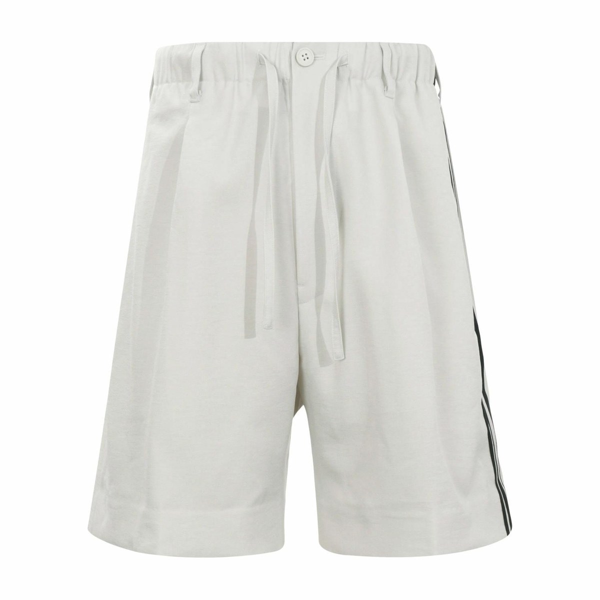 Y-3 Minimal Mid-Rise Logo Shorts Light Grey