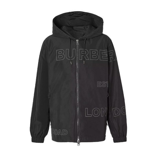 Burberry Hooded Zip Jacket Black