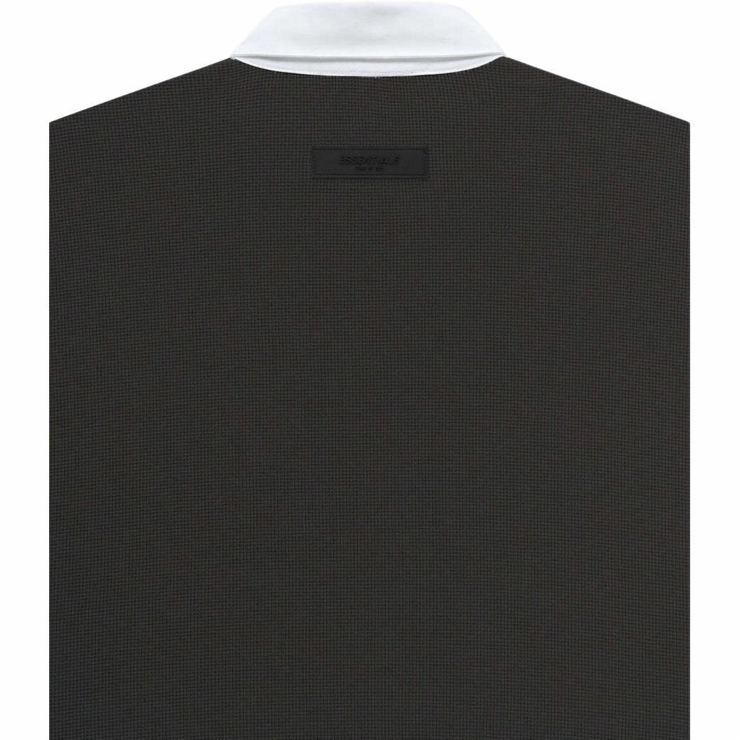 Fear of God Essentials SS23 Waffle Henley Rugby Off Black