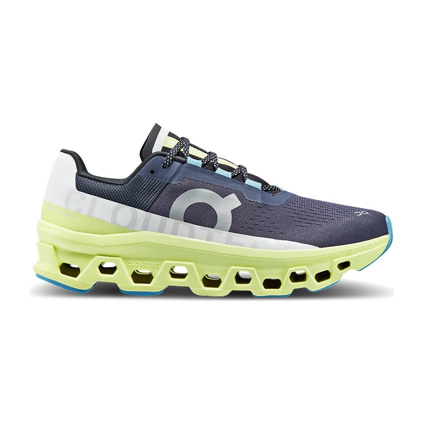 On Cloudmonster Black Grass Yellow