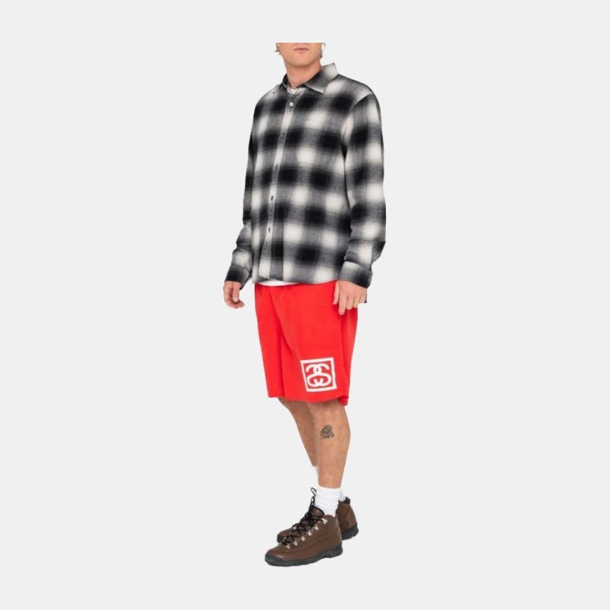Stussy Logo Print Shorts Red