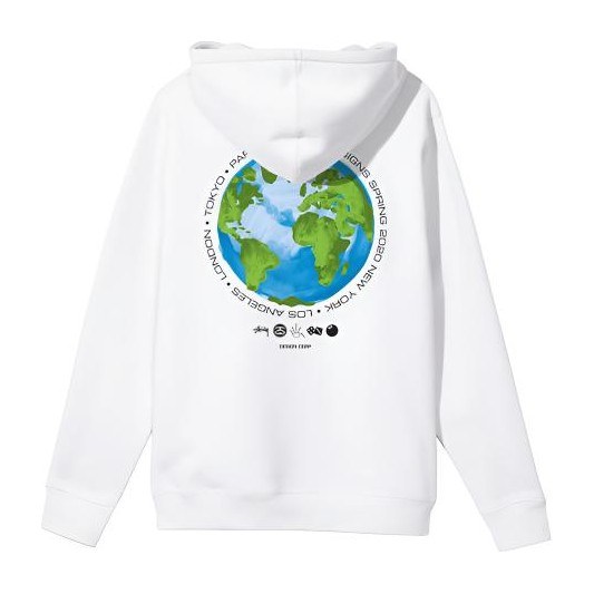 Stussy Global Design Corp Globe Pattern Hoodie