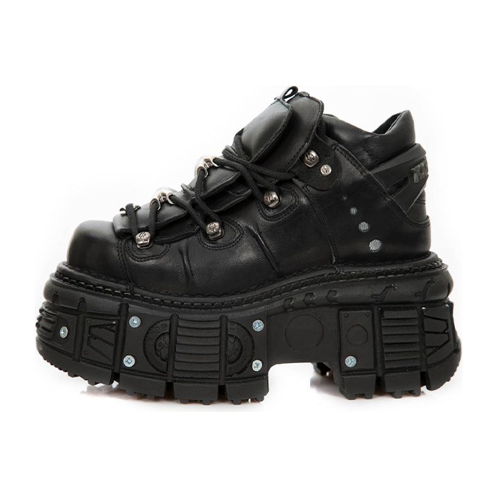 New Rock Retro Punk Platform Shoes Black
