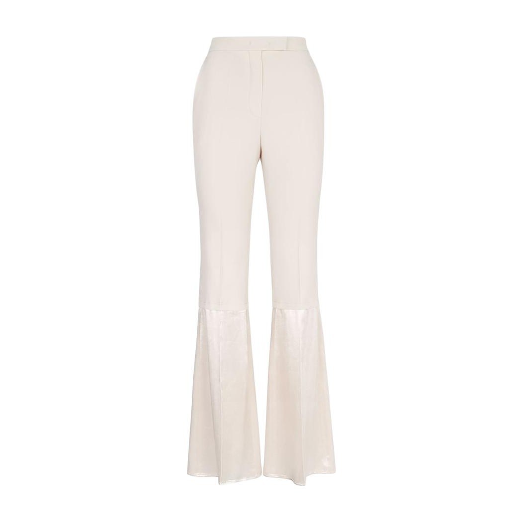 Fendi SS23 High Waist Flared Trousers Off White