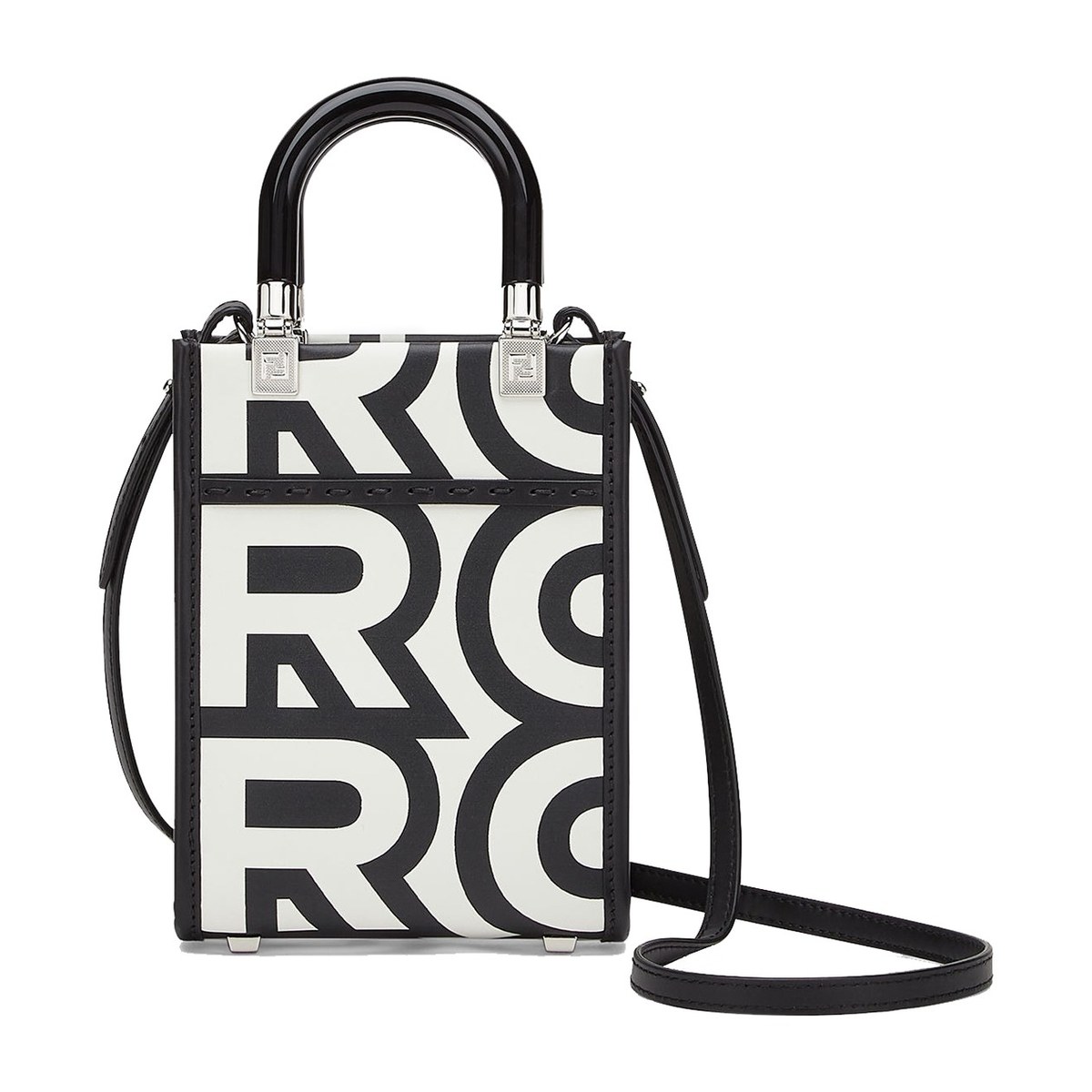 Fendi Sunshine Tote Bag White Black