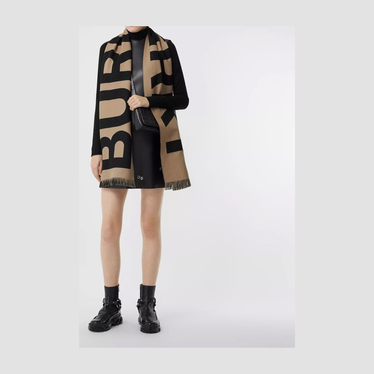 Burberry Logo Wool Jacquard Scarf