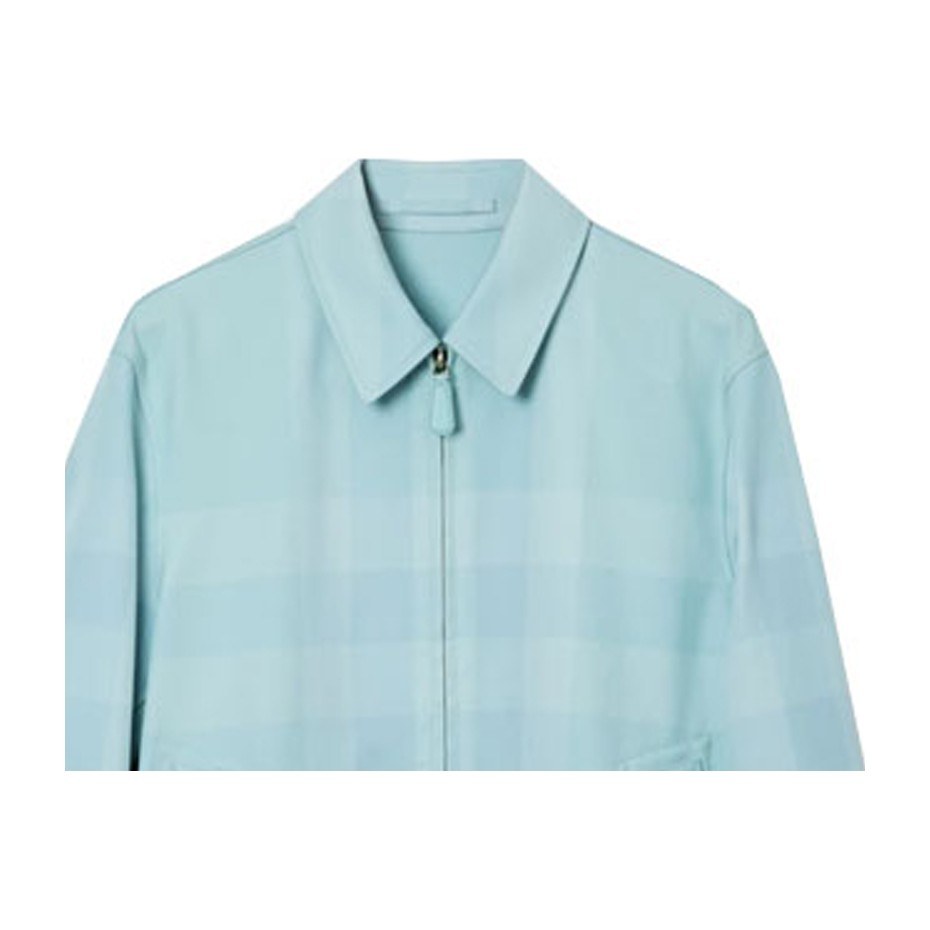 Burberry SS23 Check Print Zip Jacket Blue