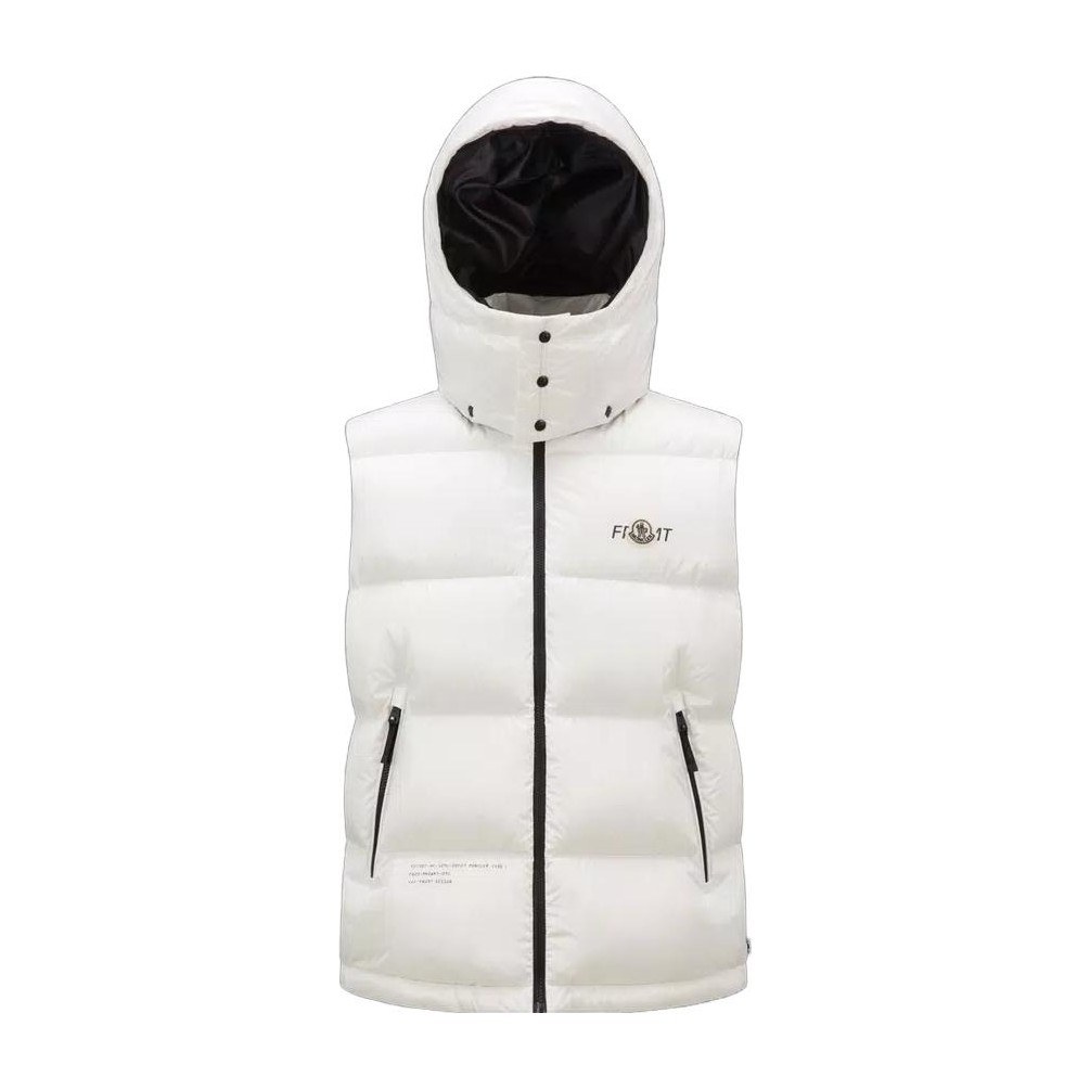 Moncler x FRGMT Logo Hooded Down Vest White