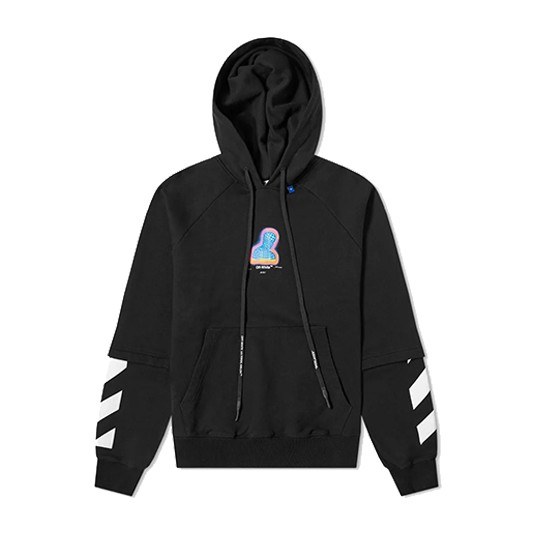 OFF-WHITE FW19 Printed Hoodie Black