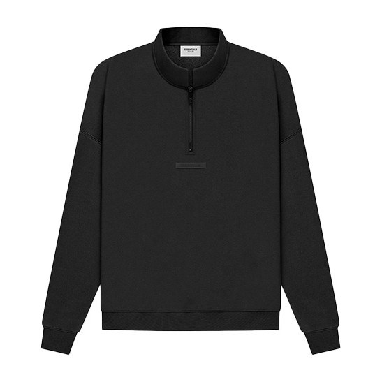 Fear of God Essentials SS21 Mockneck Half Zip Black Logo