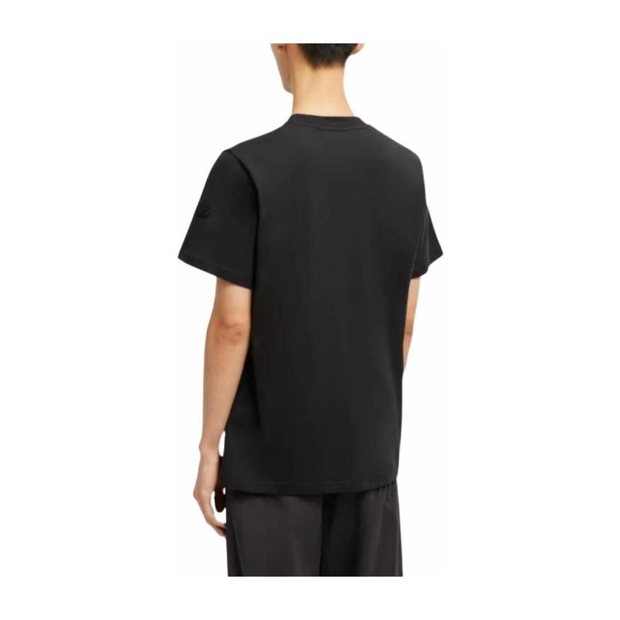 Moncler SS25 Curve Logo Cotton T-Shirt Black