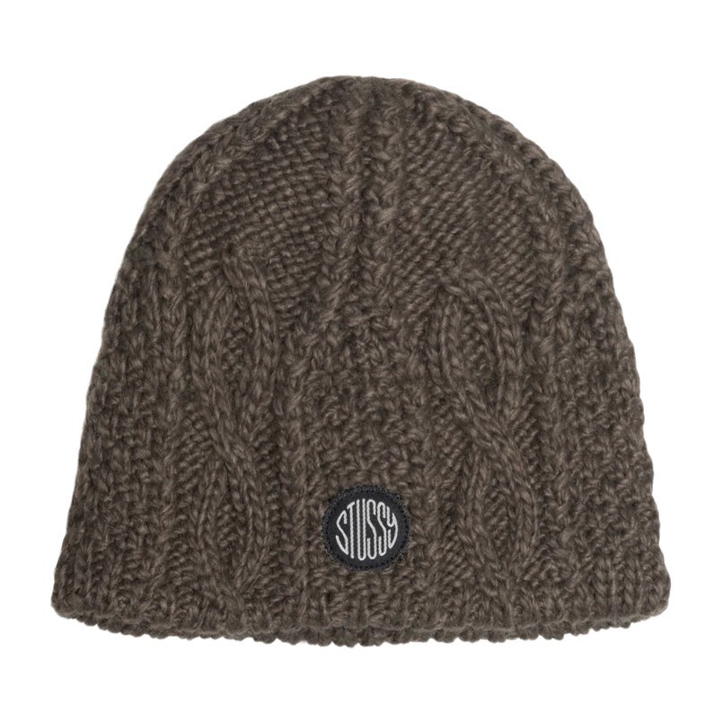 Stussy Cable Knit Beanie Brown