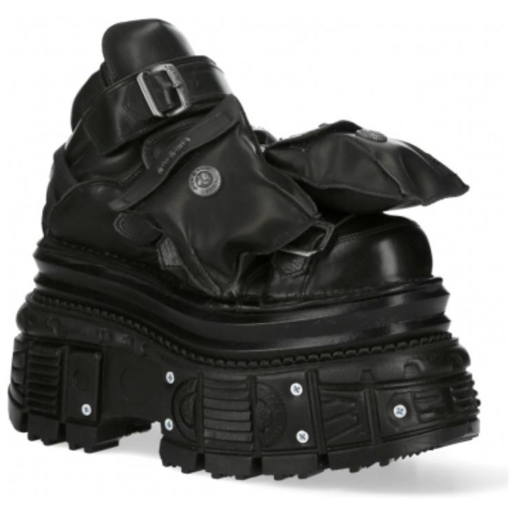 New Rock Short Boots 10cm Black