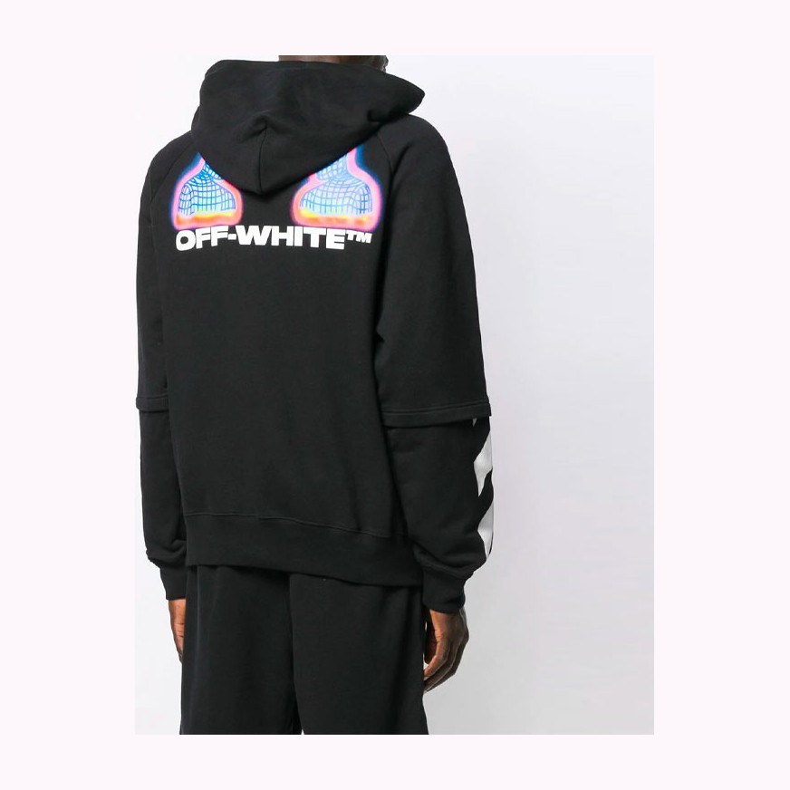 OFF-WHITE FW19 Printed Hoodie Black