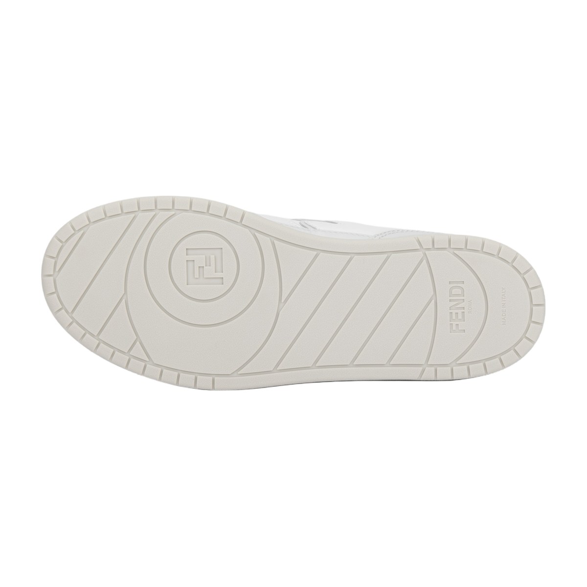 Fendi Leather Round Toe Low Sneakers White