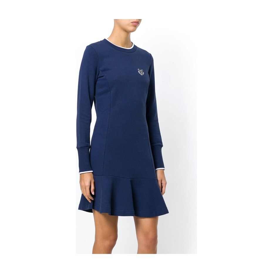 KENZO Tiger Embroidery Dress Blue