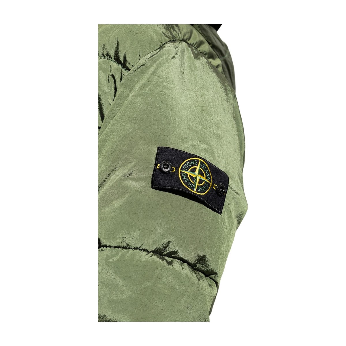 Stone Island FW22 Quilted Logo Down Jacket Olive