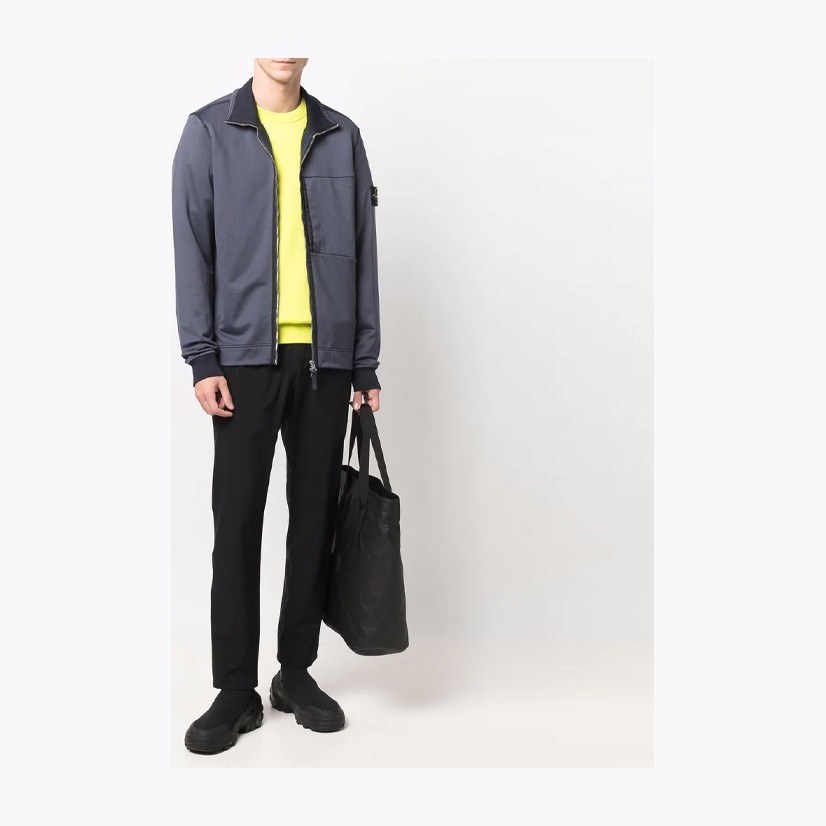 Stone Island FW21 Badge Zip Jacket Purple