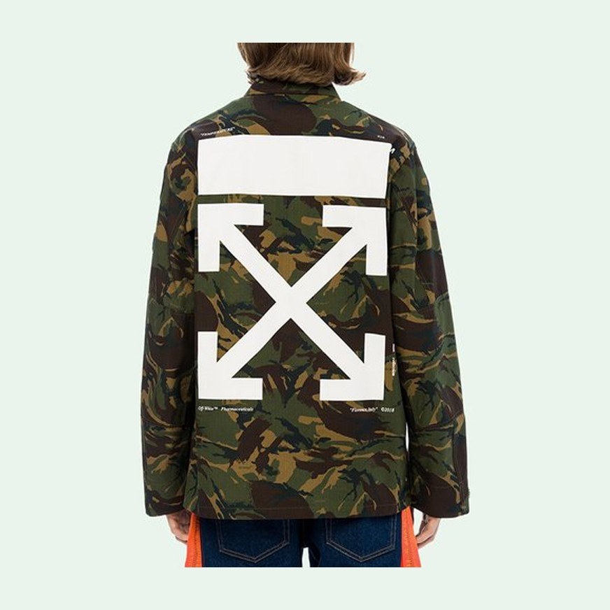 OFF-WHITE Arrow Print Badge Jacket Camo