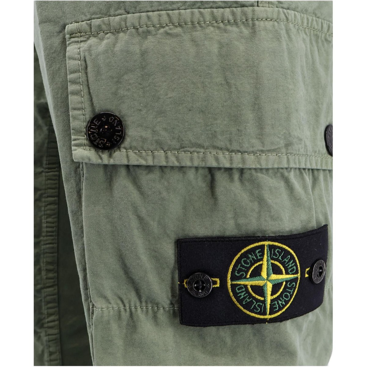 Stone Island Logo Badge Cargo Pants Light Green