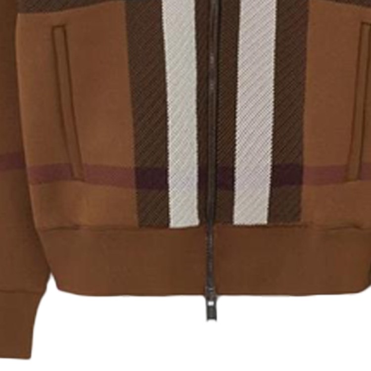 Burberry FW23 Check Zip Jacket Brown