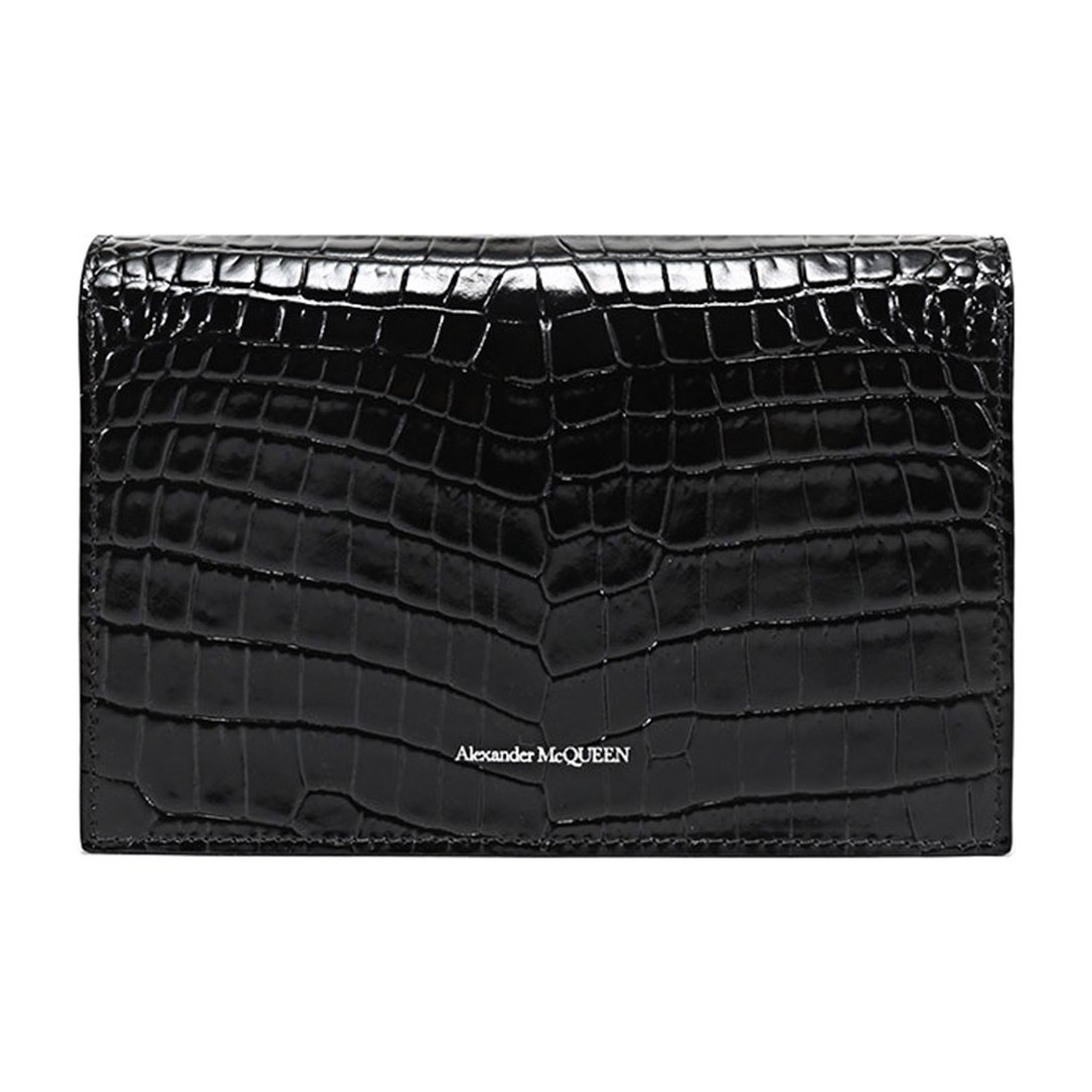 Alexander McQueen Chain Leather Clutch Small Black