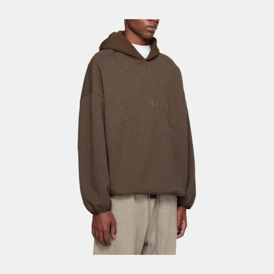 Fear of God Essentials Nylon Fleece Hoodie Heather Wood/Wood