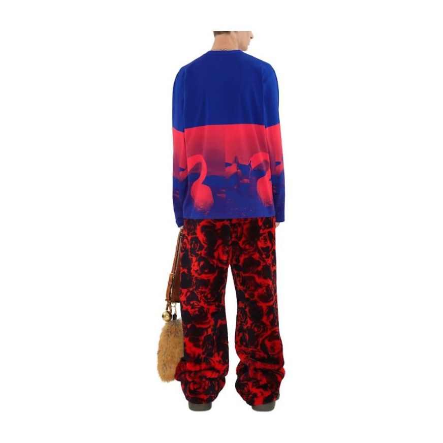 Burberry Logo Embroidered Swan Print Sweatshirt