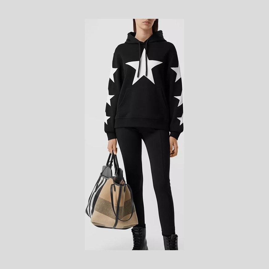 Burberry Star Print Hoodie Black