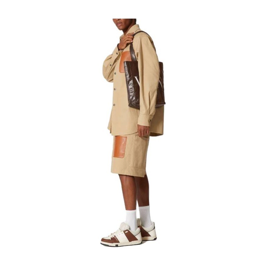 Valentino SS23 Solid Collar Shirt Brown