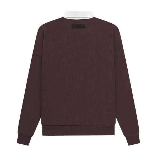 Fear of God Essentials Waffle Henley Rugby Plum