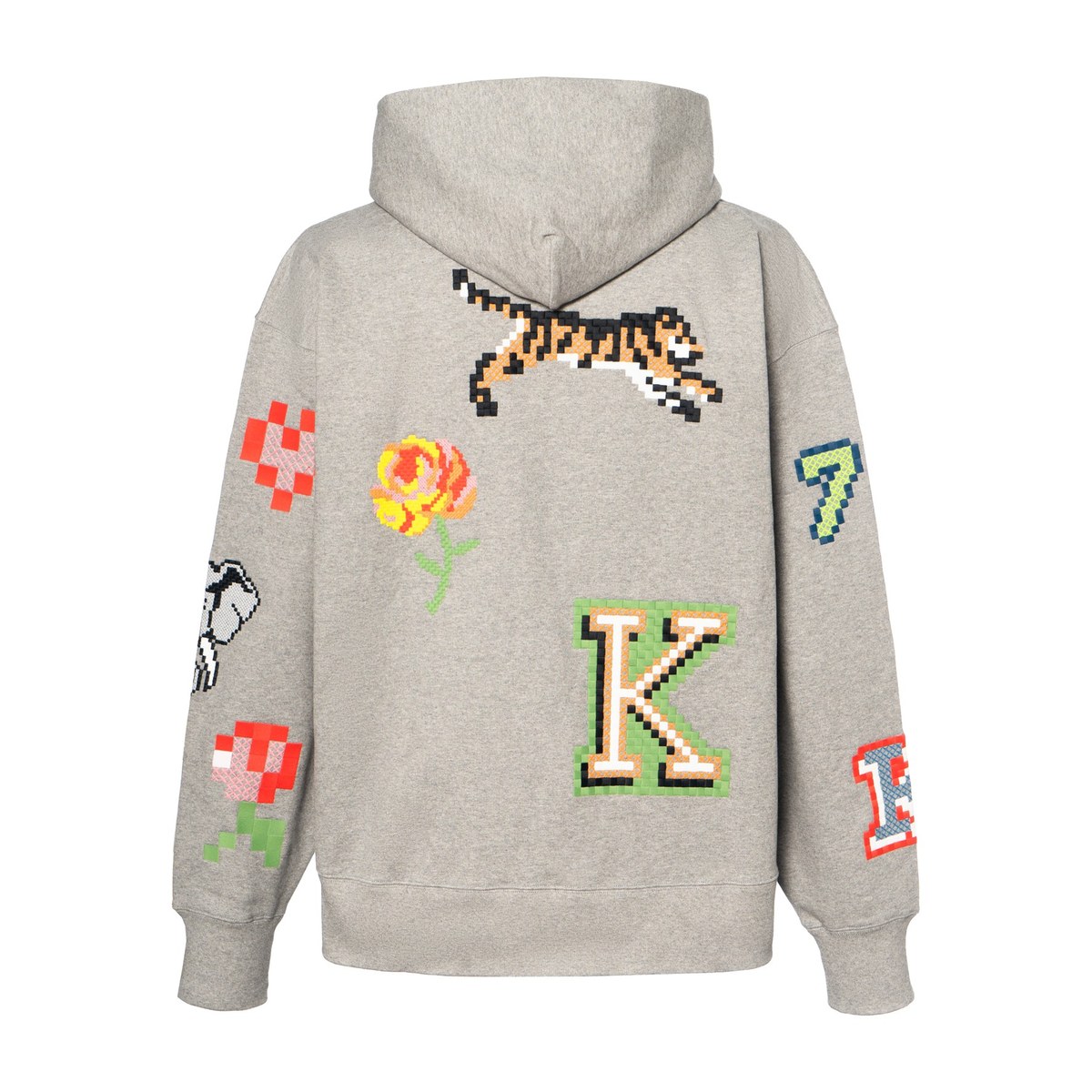 KENZO x Nigo Pixel Tiger Hoodie Pearl Grey