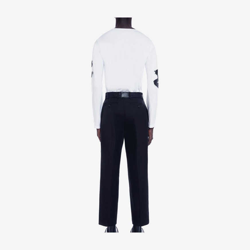 Alexander McQueen FW22 Logo Crewneck Long Sleeve Tee White
