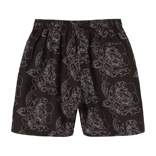 Stussy Embroidered Floral Shorts Black