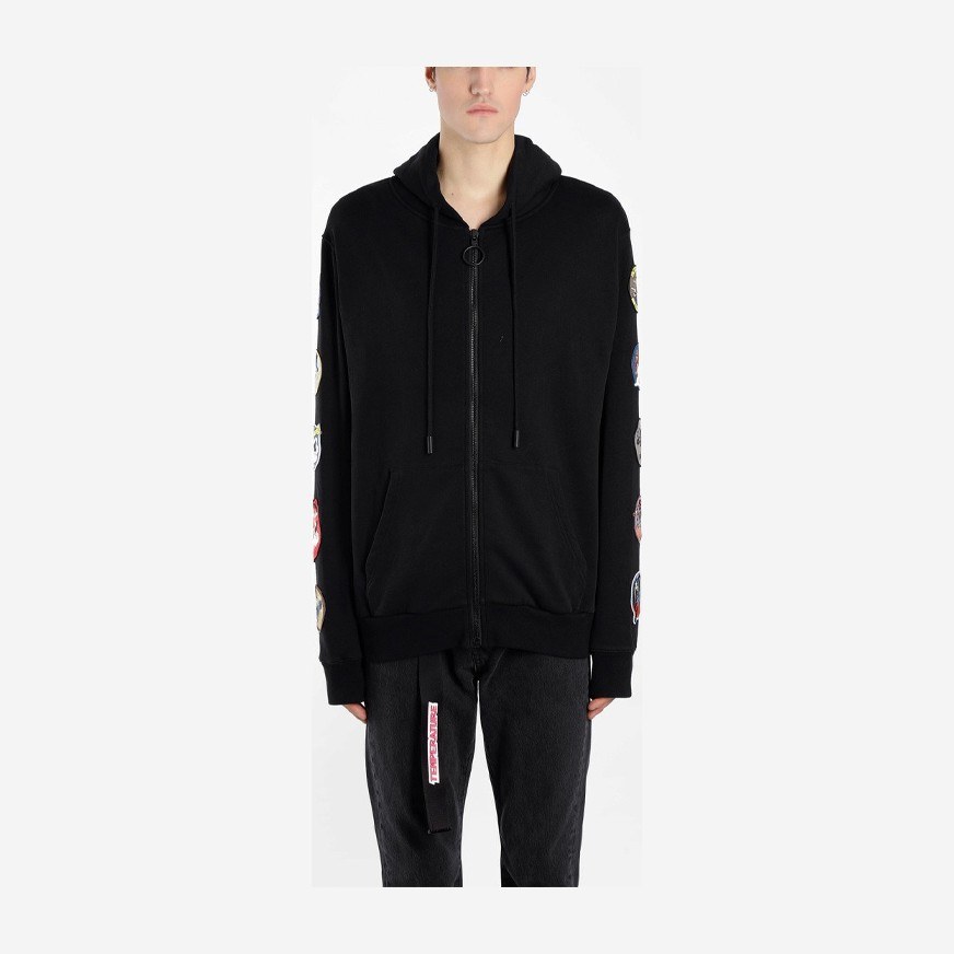 OFF-WHITE Arrow Zip Hoodie Black
