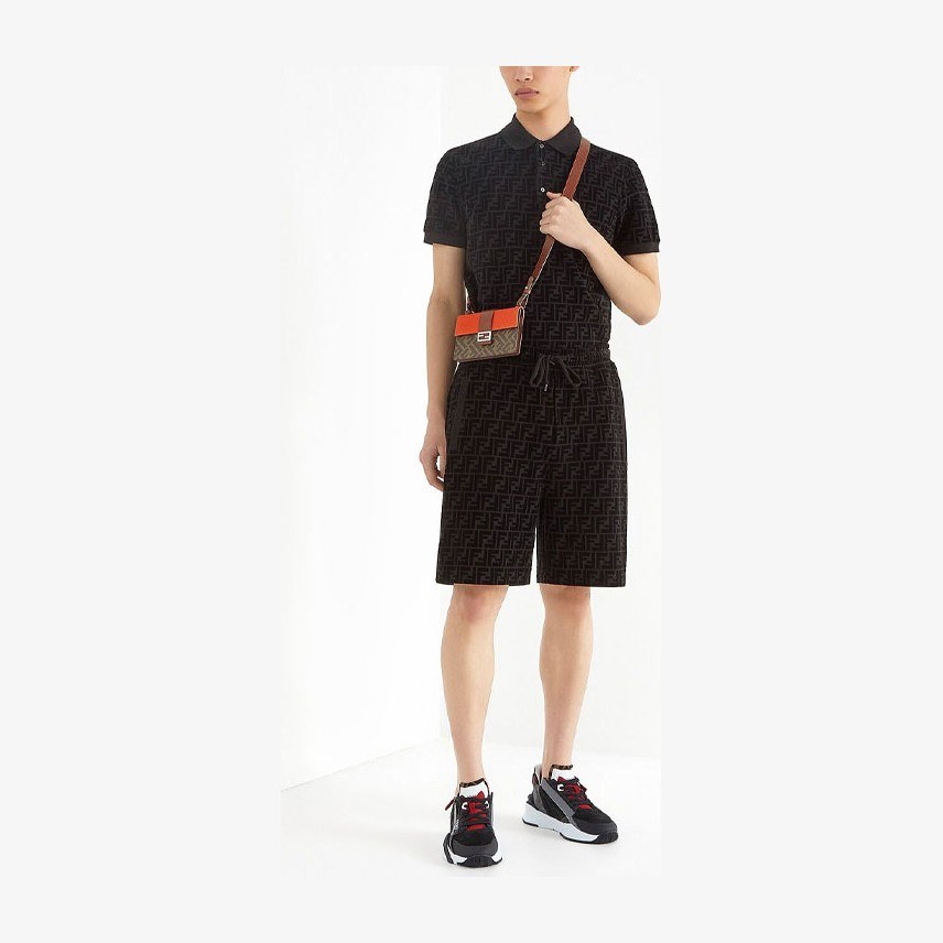 Fendi Logo Print Drawstring Shorts