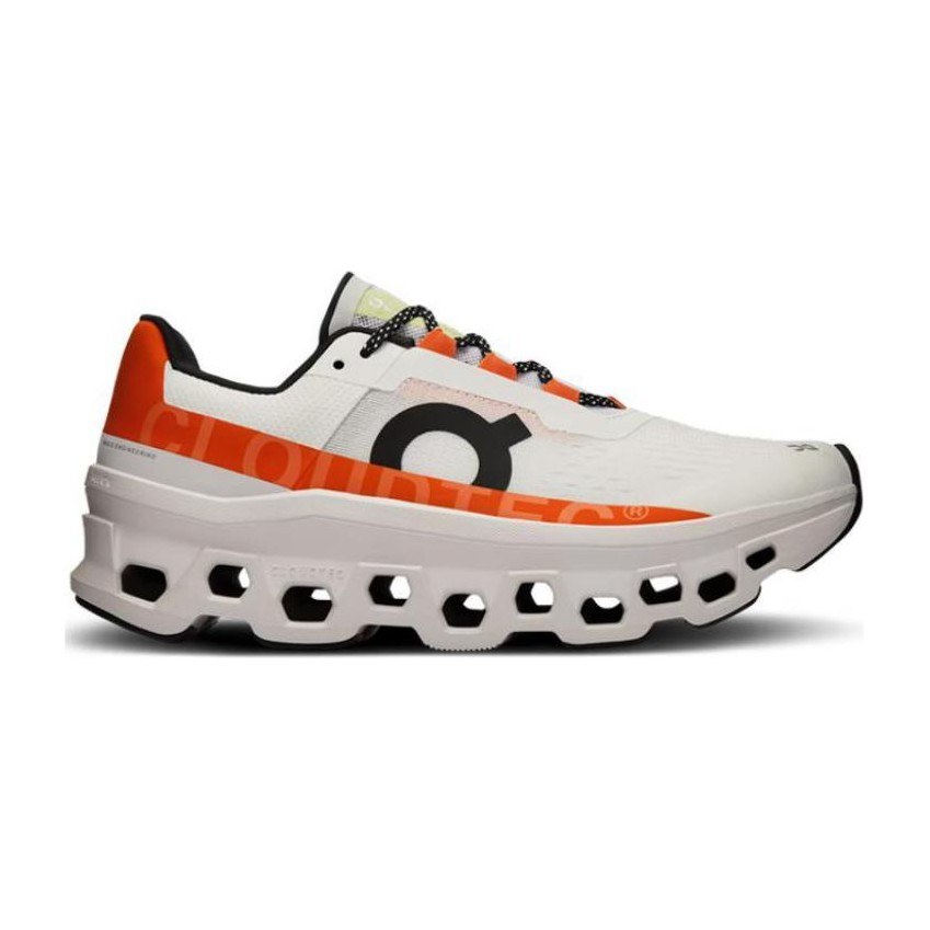 On Cloudmonster White Orange