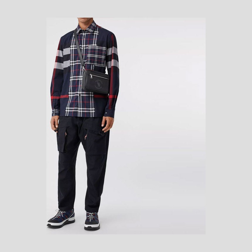 Burberry Patchwork Check Shirt Navy
