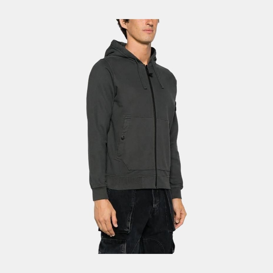 Stone Island FW23 Compass Zip Hoodie Lead Gray