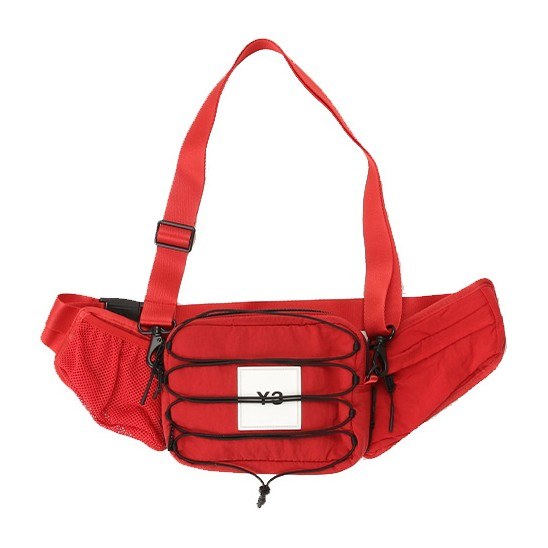 Y-3 Logo Drawstring Waist Bag Red