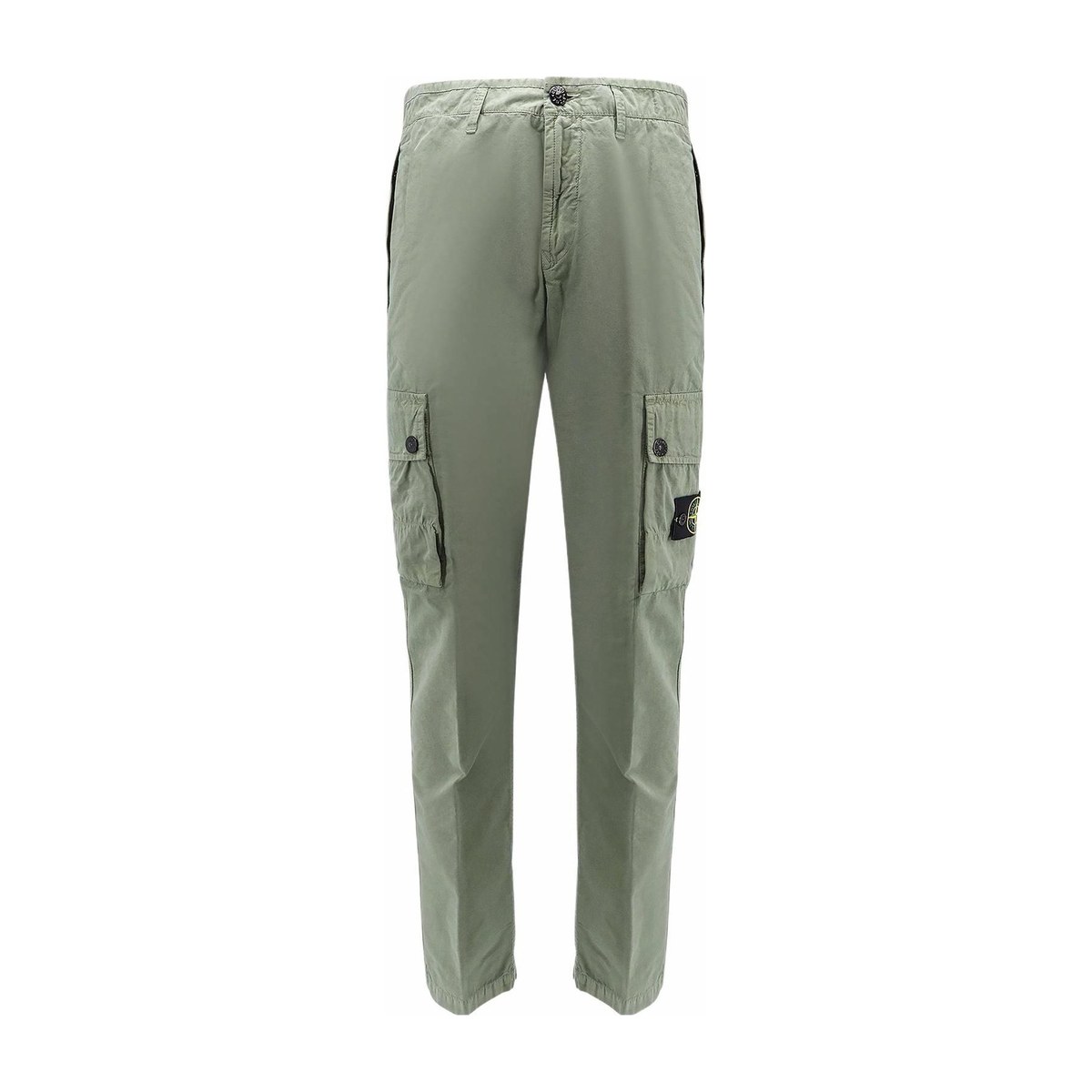 Stone Island Logo Badge Cargo Pants Light Green