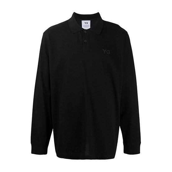 Y-3 Long Sleeve Polo Black