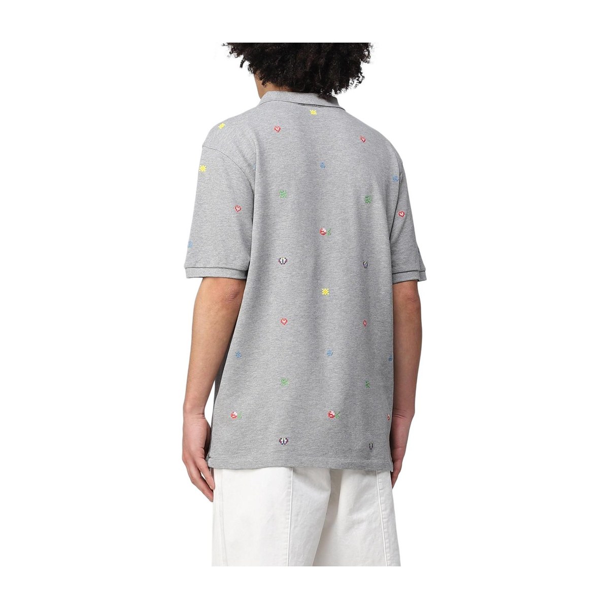 KENZO x Nigo Pixel Flower Polo Pearl Grey