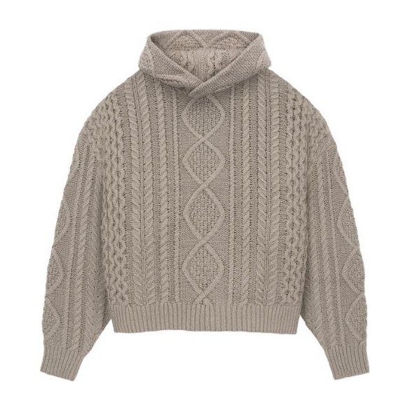Fear of God Essentials Cable Knit Hoodie Core Heather