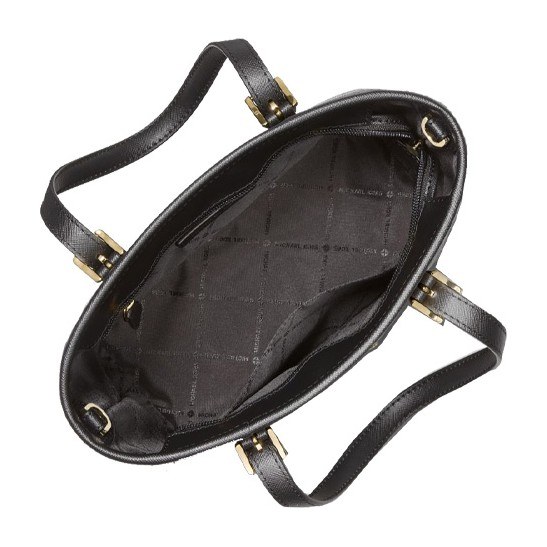 Michael Kors Jet Set Mini Tote Black White