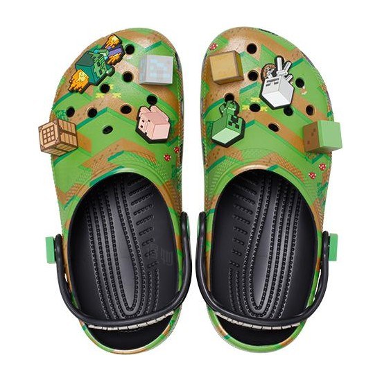 Crocs x Minecraft Green Slides