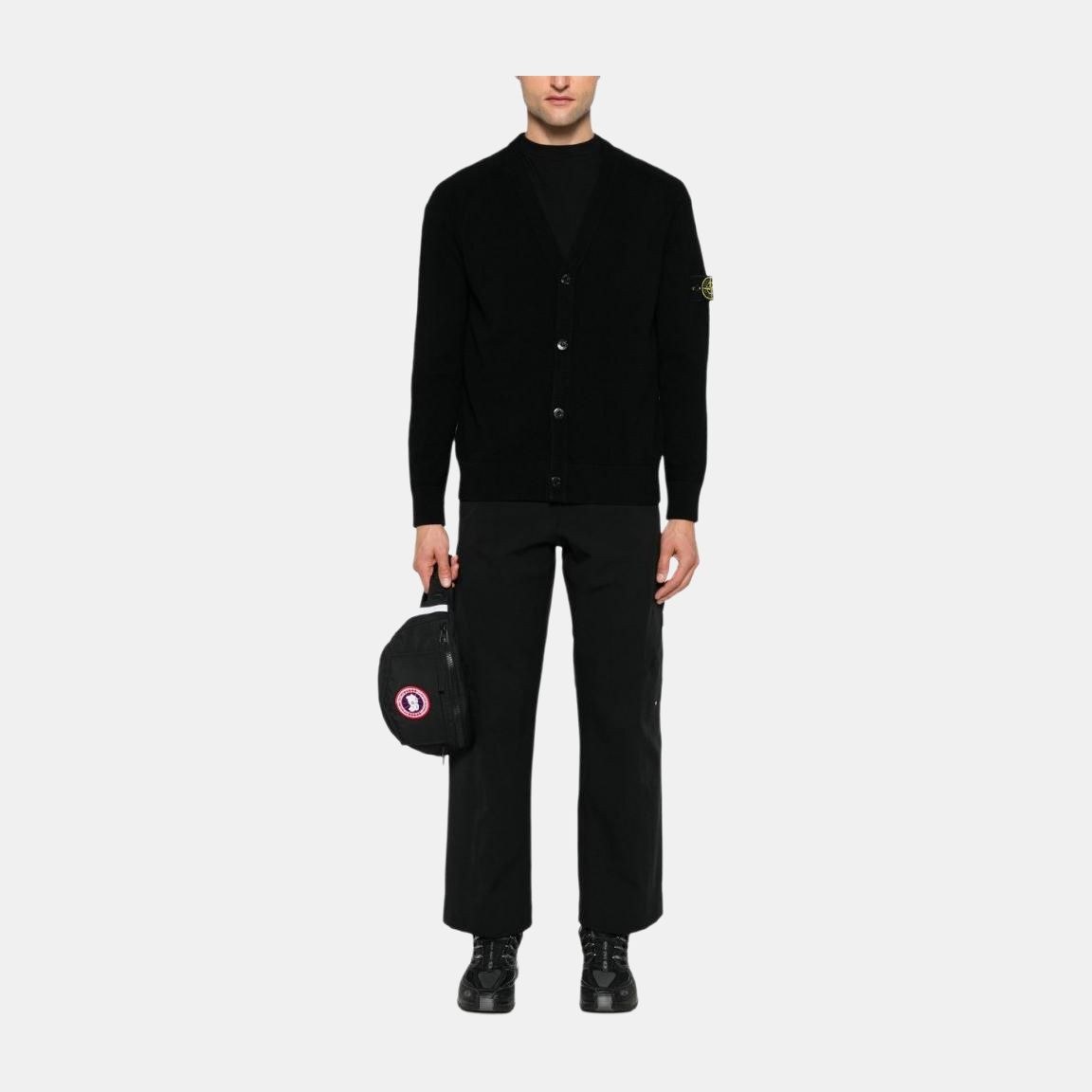 Stone Island V-Neck Cardigan Black