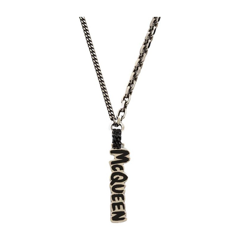 Alexander McQueen Graffiti Necklace Silver