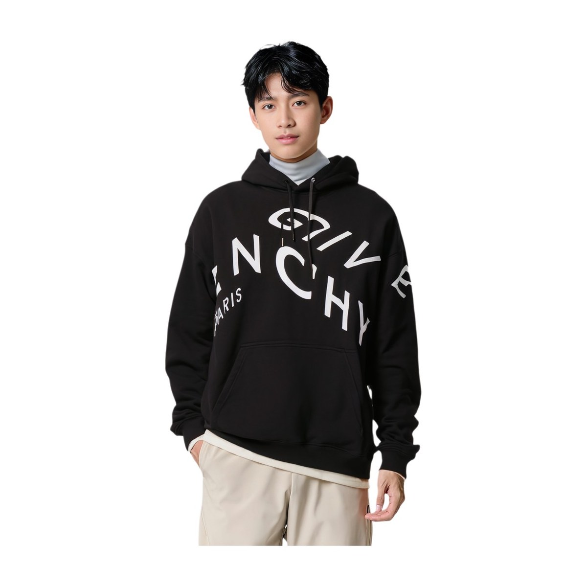 Givenchy Logo Embroidered Hoodie Black